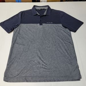 Travis Mathew Men's M Navy Gray Pima cotton polo golf shirt short sleeve